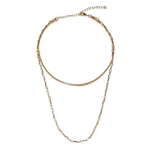 Gold Plated Double Chain Layered