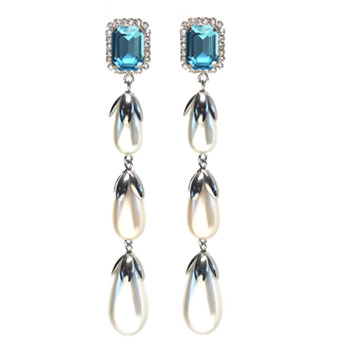 Square Crystal Pearl Drops
