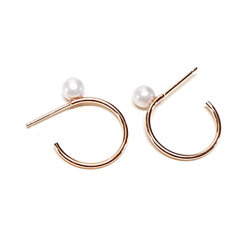 [925Silver] Silver Pearl mIni mini hoop