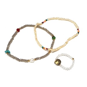 [Set] Bohemian Stone bracelet Ring Set
